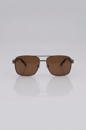 Óculos de Sol Masculino Estilo aviador em Metal Bronze-Lente Marrom