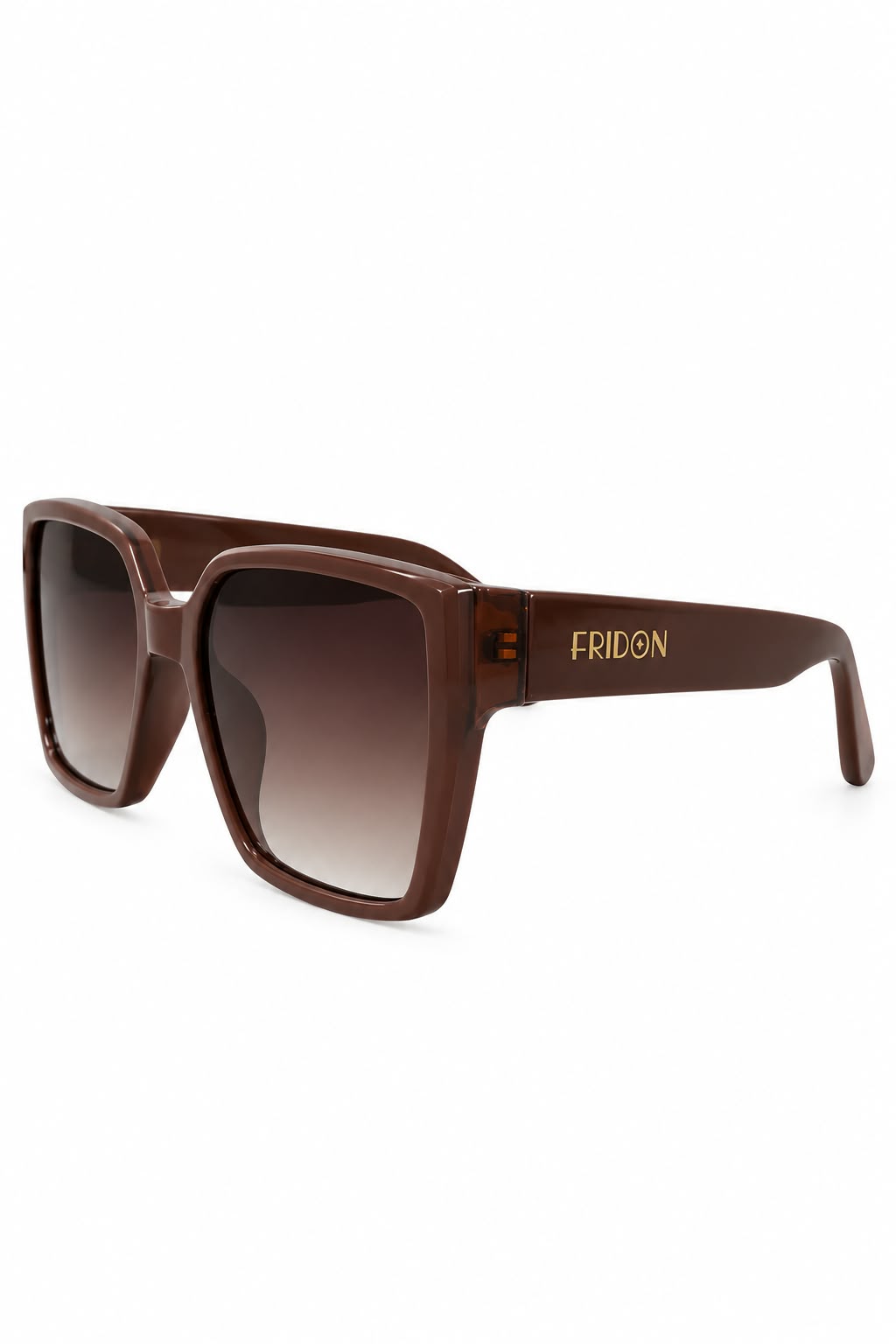 Óculos de Sol Feminino Quadrado cat-eye Nude/Rosé-Fridon Lente Marrom Degradê - Imagem 2