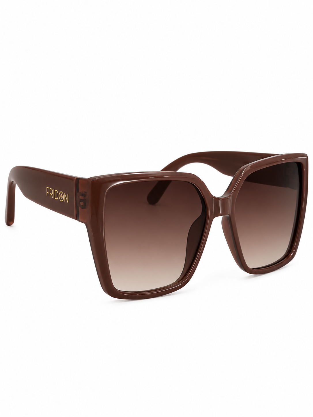 Óculos de Sol Feminino Quadrado cat-eye Nude/Rosé-Fridon Lente Marrom Degradê - Imagem 4
