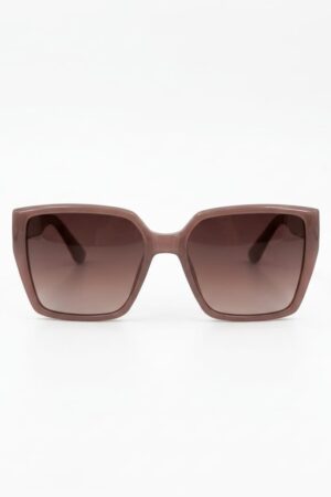 Óculos de Sol Feminino Quadrado cat-eye Nude/Rosé-Fridon Lente Marrom Degradê
