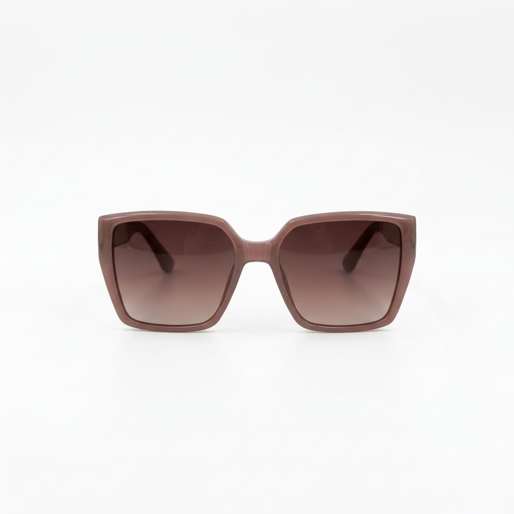 Óculos de Sol Feminino Quadrado cat-eye Nude/Rosé-Fridon Lente Marrom Degradê